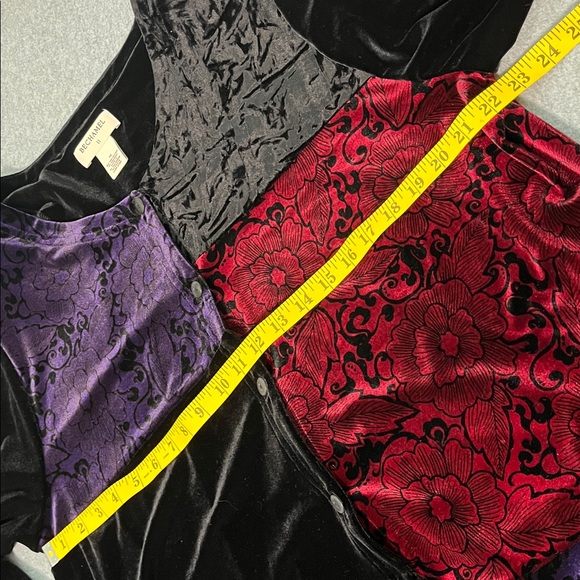 Bechamel Black Velvet Button Top Light Jacket 1X Patchwork Whimsigoth Moody - Picture 4 of 9